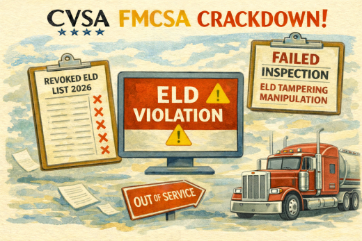 Roadcheck ELD Enforcement Editorial Illustration