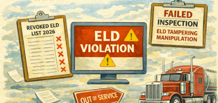 Roadcheck ELD Enforcement Editorial Illustration