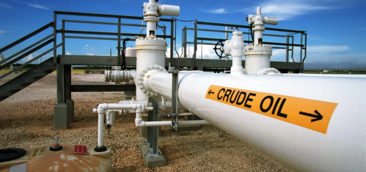 Strategic Petroleum Reserve crude oil pipeline with yellow crude oil label at a U.S. Department of Energy facility