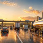 Golden Hour Tank Fleet Enforcement Traffic Scene