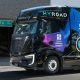 Toyota hydrogen trucks shown in a Hyroad Energy Class 8 hydrogen fuel-cell tractor co-branded with Toyota Hydrogen Solutions