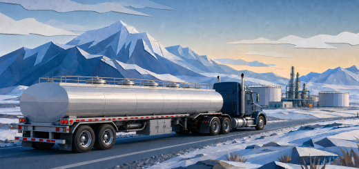 DOT-406 petroleum tanker traveling through Arctic Alaska during the Arctic diesel waiver