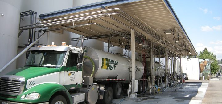 Milk tanker combination at Darigold’s dairy in Issaquah, Washington.