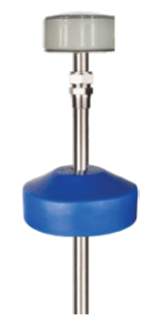 Garnet SeeLeveL Flair 808-BT3: Connected Monitoring for Tank Trucks 3 Garnet 810-X sender bar with a blue float and head assembly.